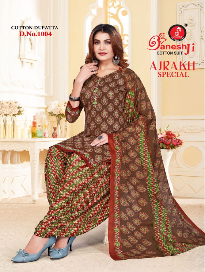 Ajrakh Special Vol 1 By Ganeshji Cotton Printed Dress Material Wholesale Price